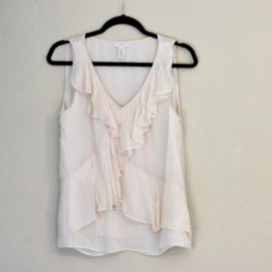 Silk Cream Sleeveless Blouse